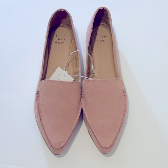 NWT A New Day Micah Pink Suede Pointed Loafers - Picture 5 of 7